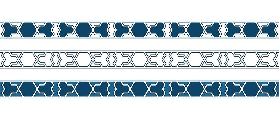 Islamic ornament pattern border for Ramadan card Stock Illustration