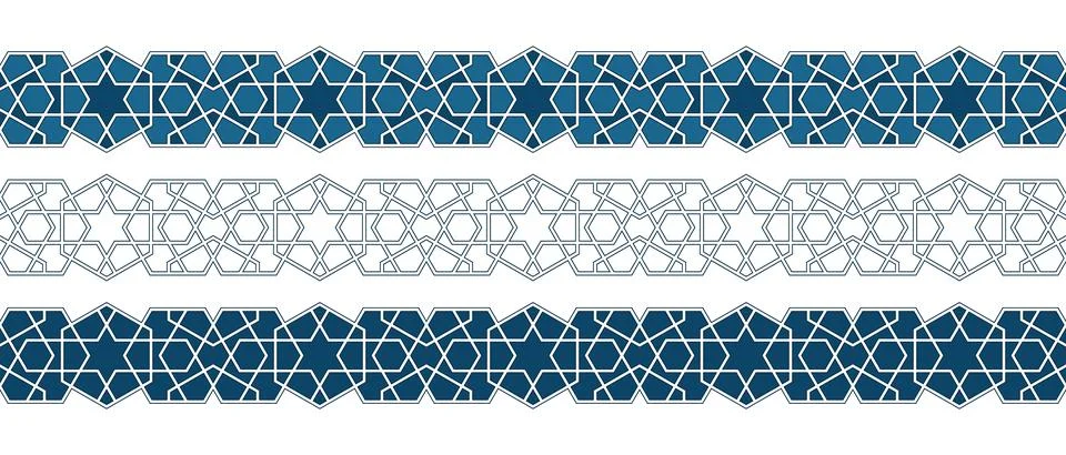 Islamic ornament pattern border for Ramadan card Stock Illustration