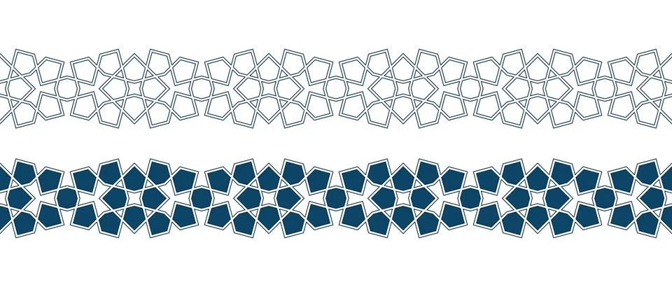 Islamic ornament pattern border for Ramadan card Illustrazione stock