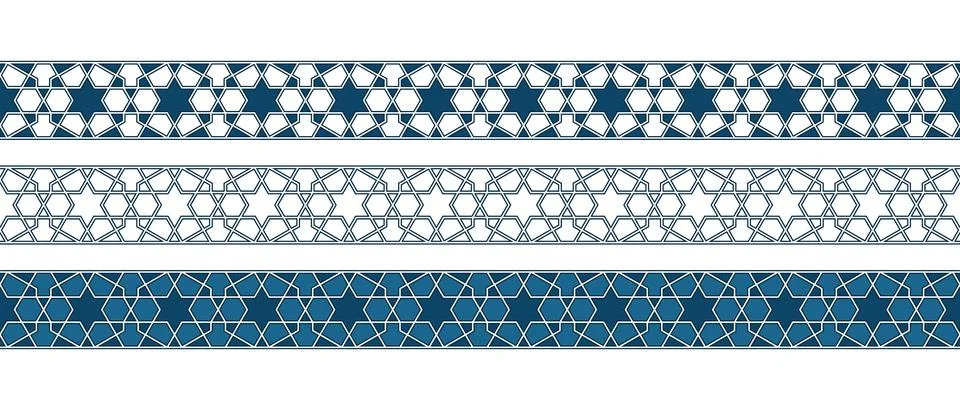 Islamic ornament pattern border for Ramadan card Illustrazione stock