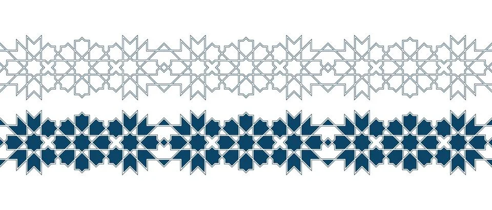 Islamic ornament pattern border for Ramadan card Stock Illustration