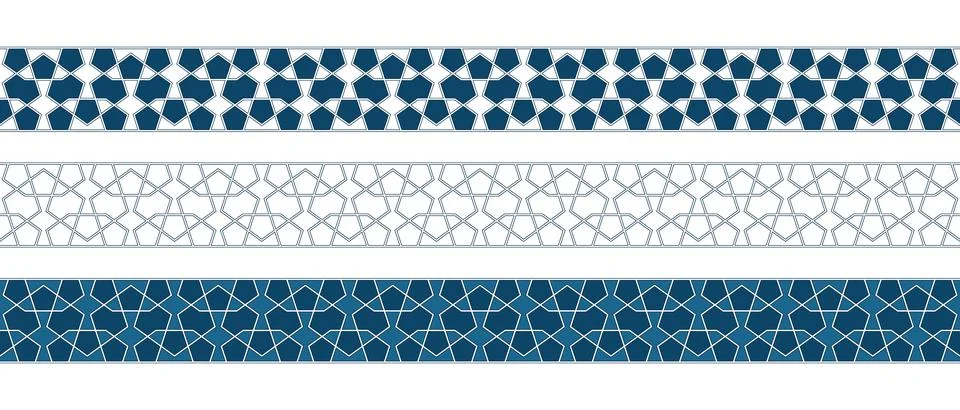 Islamic ornament pattern border for Ramadan card Stock Illustration