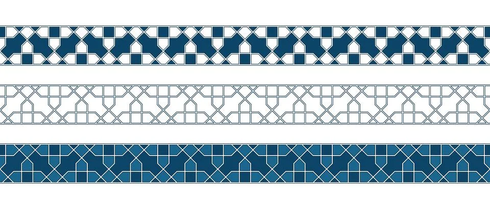 Islamic ornament pattern border for Ramadan card Stock Illustration