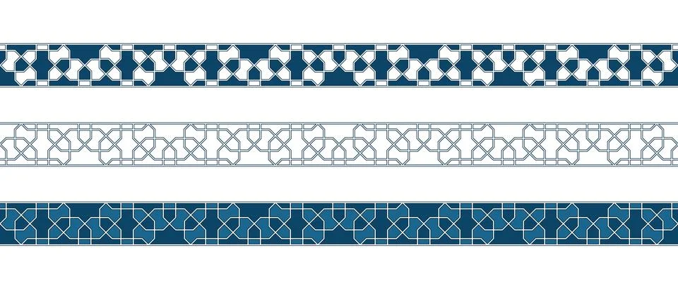 Islamic ornament pattern border for Ramadan card Stock Illustration