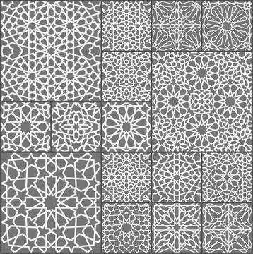 Islamic ornament vector set. Arabic ramadan pattern tile patchwork. Islamic イラスト素材