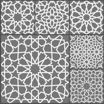 Islamic ornament vector set. Arabic ramadan pattern tile patchwork. Islamic イラスト素材