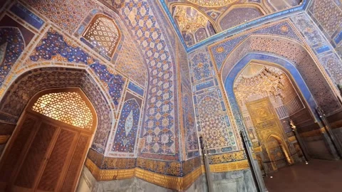 Islamic ornaments inside the mosque Stock Footage 346457161
