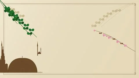 Islamic page with decorations at corner and border Stock Illustration