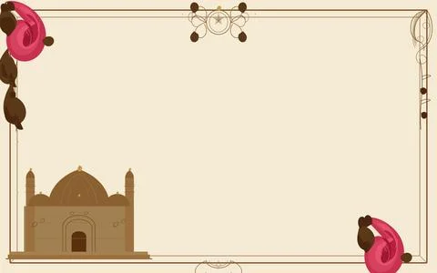 Islamic page with decorations at corner and border Stock Illustration