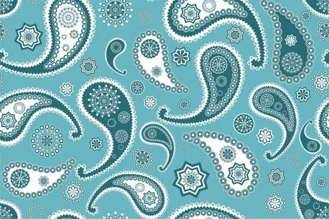 Islamic paisley vector turquoise pattern texture,ethnic design イラスト素材