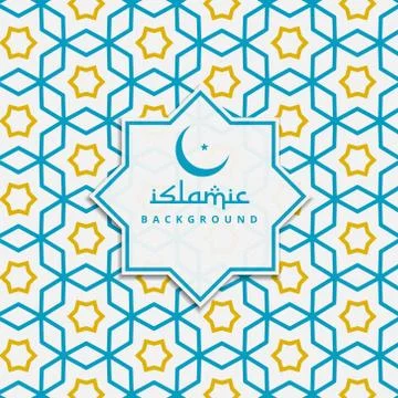 Islamic pattern background in blue and yellow color Illustrazione stock