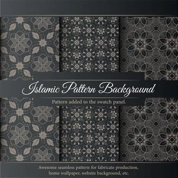 Islamic Pattern Background Set. Luxury islamic pattern. 스톡 일러스트