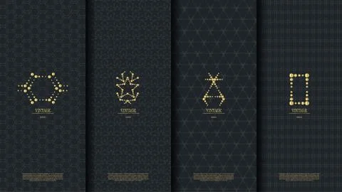 Islamic pattern concept template with gold vintage logo in dark background ve Stock Illustration