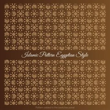 Islamic Pattern Egyptian Style. arabic pattern with gold color. Stock Illustration