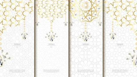 Islamic pattern element concept template with diamond vintage background and Stock Illustration