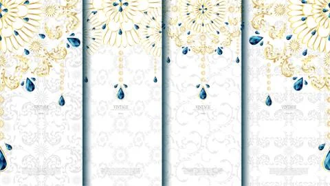 Islamic pattern element concept template with emerald vintage background and Stock Illustration