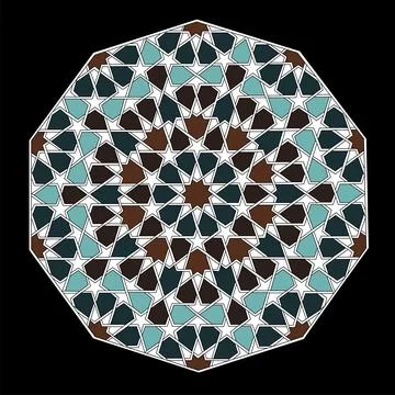 Islamic pattern. Geometric lattice mandala in arabic style Stock Illustration
