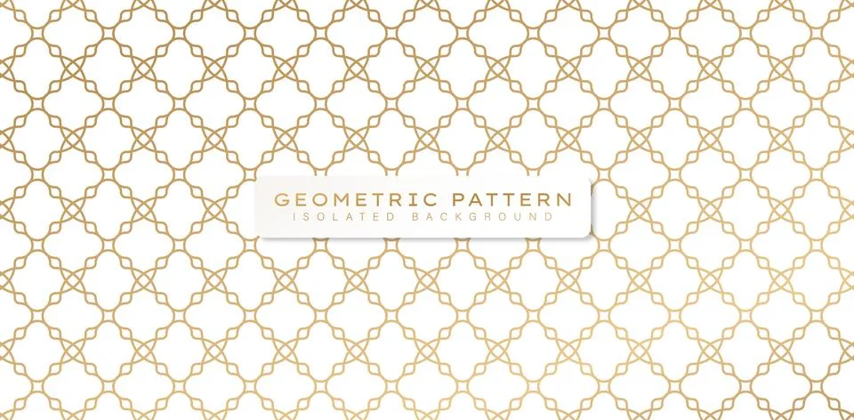 Islamic pattern interlace gold color Stock Illustration