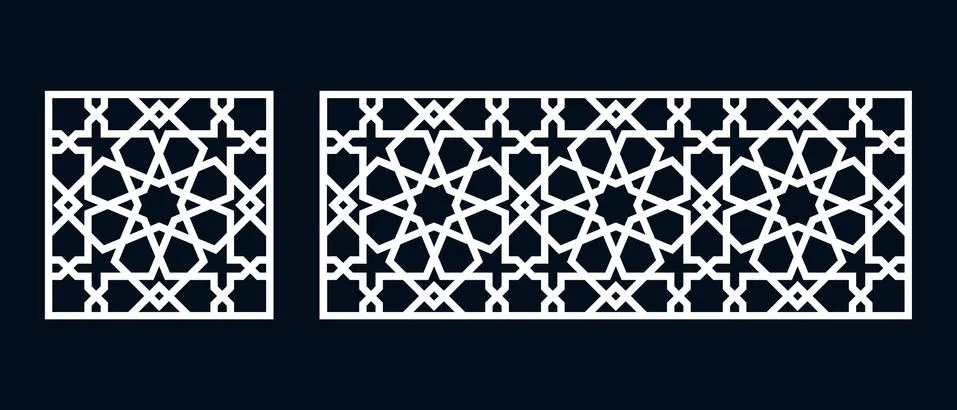Islamic pattern for laser cutting 스톡 일러스트
