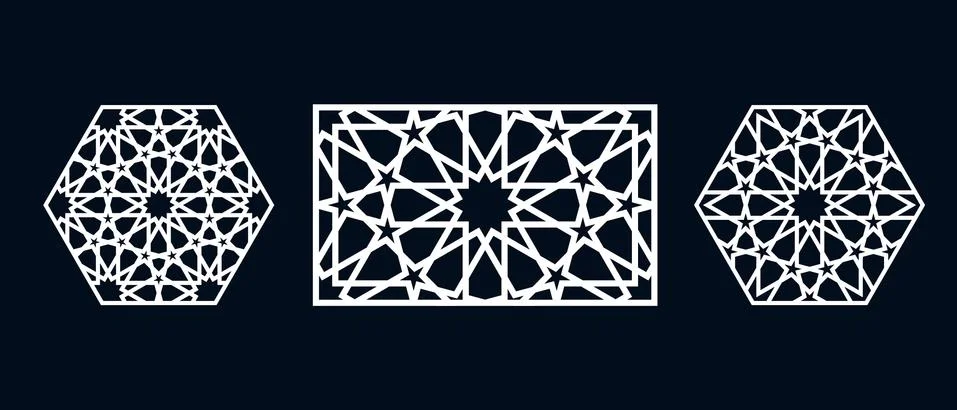 Islamic pattern for laser cutting Stock Illustration
