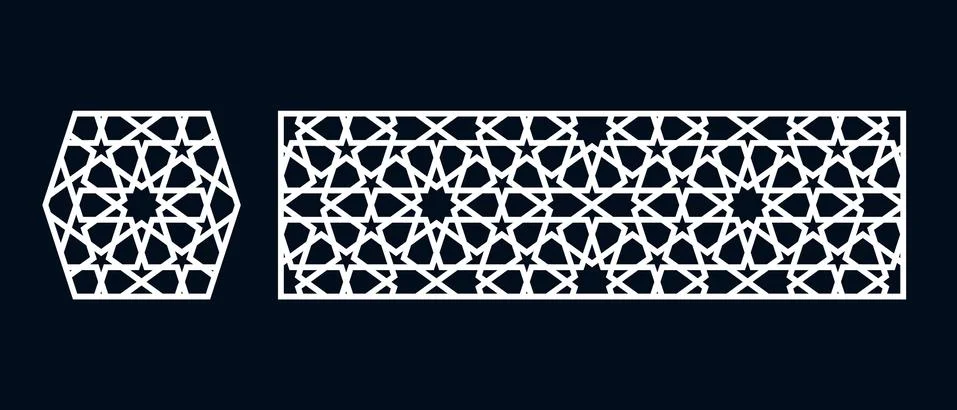 Islamic pattern for laser cutting Stock Illustration