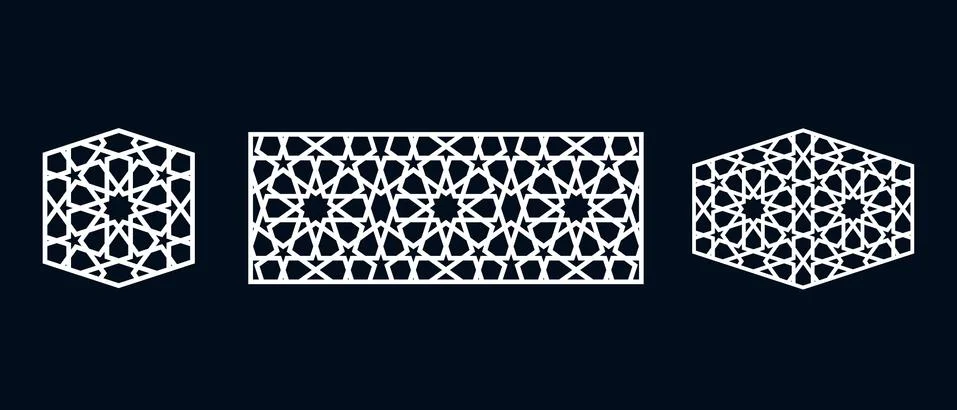 Islamic pattern for laser cutting 스톡 일러스트