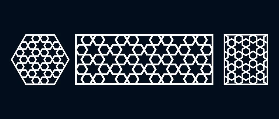 Islamic pattern for laser cutting 스톡 일러스트