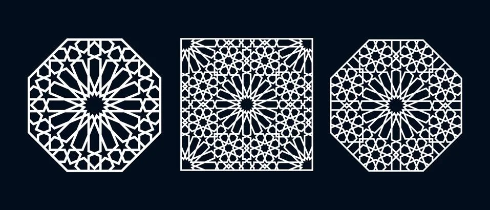 Islamic pattern for laser cutting Stock Illustration