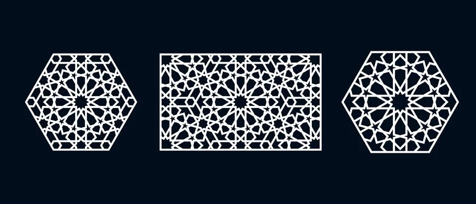 Islamic pattern for laser cutting 스톡 일러스트