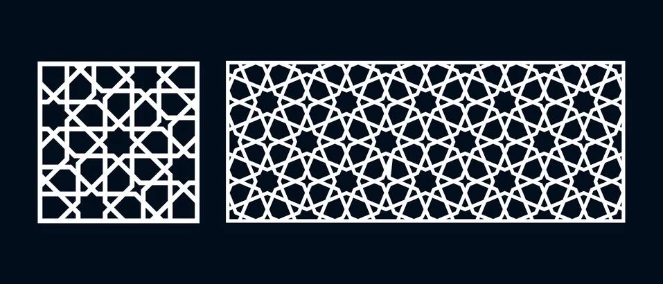 Islamic pattern for laser cutting 스톡 일러스트