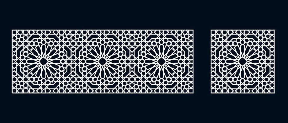 Islamic pattern for laser cutting Stock Illustration
