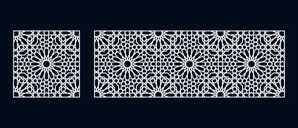 Islamic pattern for laser cutting 스톡 일러스트