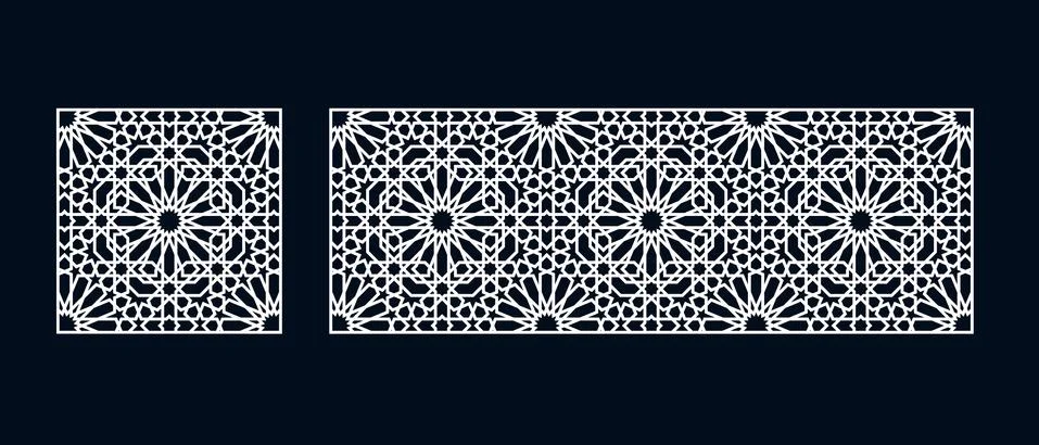 Islamic pattern for laser cutting 스톡 일러스트