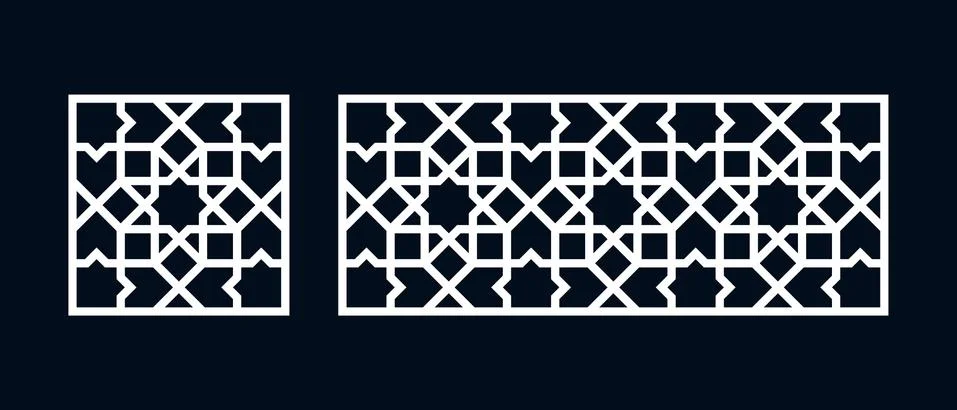 Islamic pattern for laser cutting 스톡 일러스트