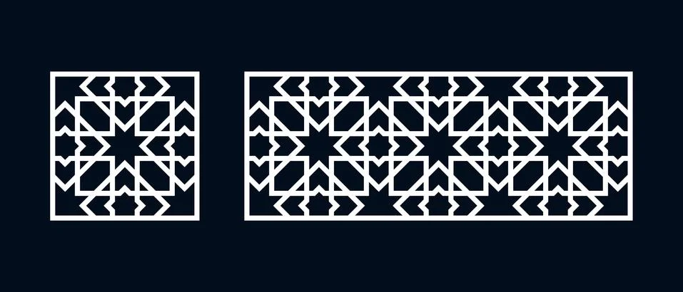 Islamic pattern for laser cutting 스톡 일러스트