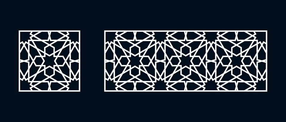 Islamic pattern for laser cutting 스톡 일러스트
