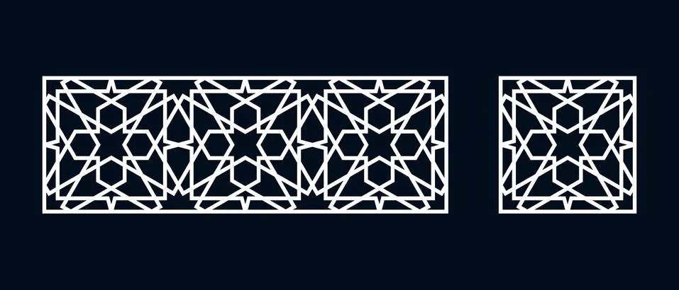 Islamic pattern for laser cutting Stock Illustration