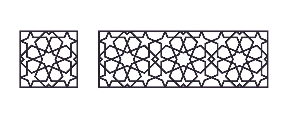 Islamic pattern for laser cutting Stock Illustration