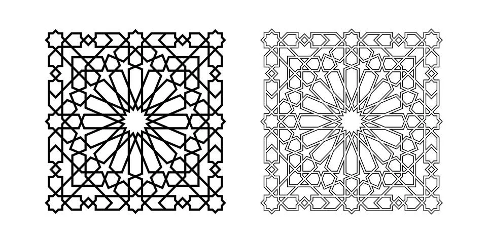 Islamic pattern for laser cutting Ramadan decor 스톡 일러스트