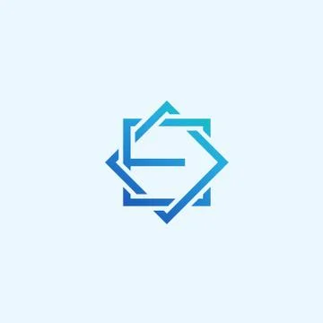 Islamic pattern with letter e logo design Illustrazione stock