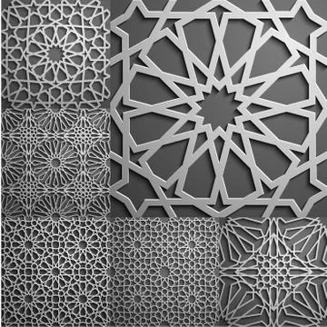Islamic pattern . Seamless arabic geometric pattern, east ornament, indian Illustrazione stock