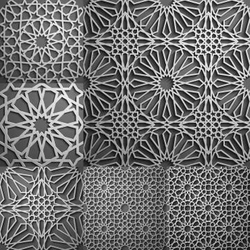 Islamic pattern . Seamless arabic geometric pattern, east ornament, indian Stock Illustration