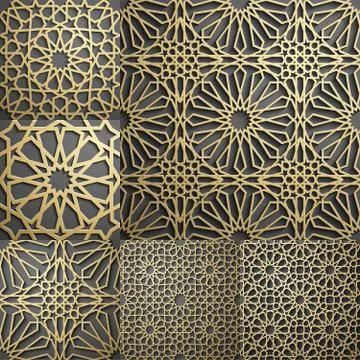 Islamic pattern . Seamless arabic geometric pattern, east ornament, indian Stock Illustration