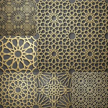 Islamic pattern . Seamless arabic geometric pattern, east ornament, indian Stock Illustration
