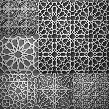 Islamic pattern . Seamless arabic geometric pattern, east ornament, indian Stock Illustration