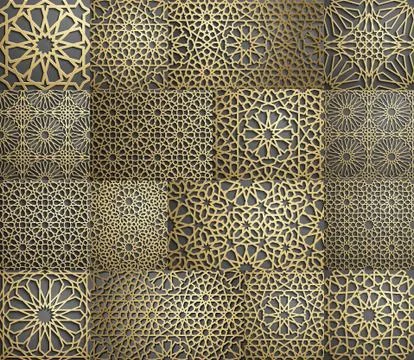 Islamic pattern . Seamless arabic geometric pattern, east ornament, indian Stock Illustration