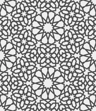 Islamic pattern . Seamless arabic geometric pattern, east ornament, indian Stock Illustration