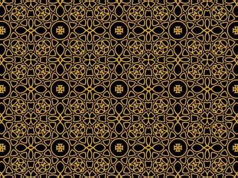 Islamic Patterns Geometric Art Arabic Background Wallpaper Stock Illustration