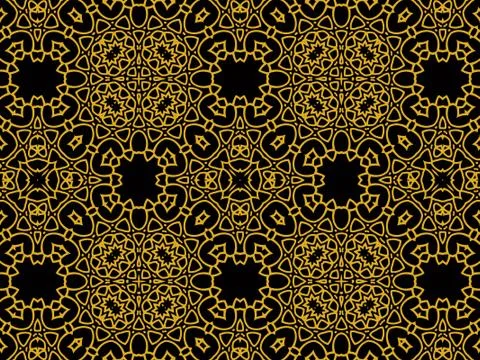 Islamic Patterns Geometric Art Arabic Background Wallpaper Stock Illustration