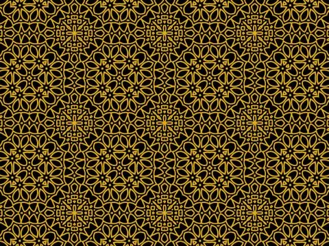 Islamic Patterns Geometric Art Arabic Background Wallpaper Illustrazione stock